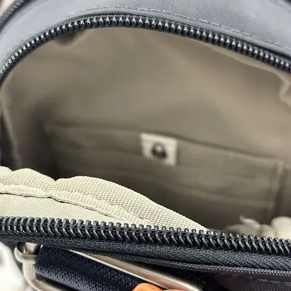 Baggallini Double Zip Mini Sling. Backpack Purse Bag Nylon Blue - Picture 6 of 9